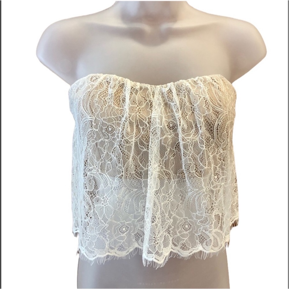White lace crop top